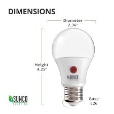 Sunco Lighting 10 Pack A19 Led Bulb With Dusktodawn 9w 60w 800 Lm 2700k Soft White Auto On Off Photocell Sensor Ul And Energy Led Bulb Dusk To Dawn Light Bulb