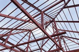 structural steel beam on roof of