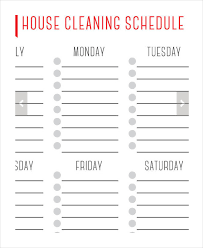 House Cleaning Schedule Template Printable Schedule Template
