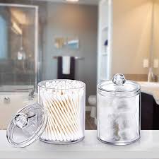 Over 20 years of experience to give you great deals on quality home products and more. Qtip Dispenser Q Tip Holder Apothecary Jars Bathroom Premium Quality Clear Plastic Acrylic Container For Q Tips Cotton Swab Cotton Ball Cotton Rounds Floss Picks Small 20 Oz Set Of 2 Bathroom Storage Organization Home Kitchen Prb Org Af