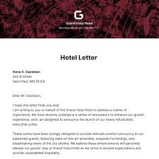 free hotel letter templates exles