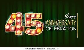 anniversary banner vector forty five