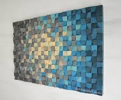 Wood Wall Art In Blue And Gray Grant