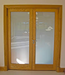 white oak glass double doors