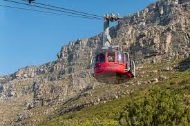 table mountain cable car with tourists