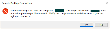 remote desktop can t find the computer