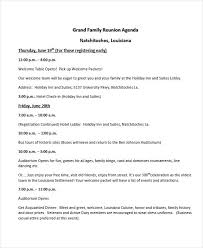 reunion agenda 7 exles format
