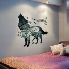 Horrific Wolf Moon Forest Wall Stickers