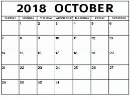 October Calendar Printable Free October 2018 A4 Printable Calendar