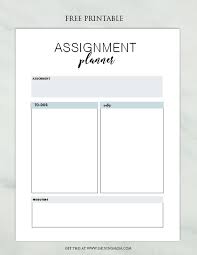 Free Assignment Planner For Kids And Teens Fun And Cute