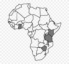 Africa Black Outline Blank African Map Hd Png Download