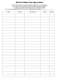 sign up sheet template fill