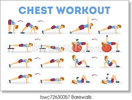 chest workout set collection of