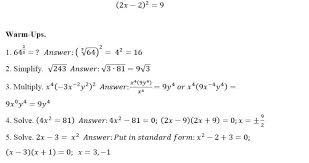 Quadratic Equations And Square Root Method