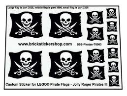 Adorned with death emblems, the pirate flag, hoisted before boarding. Precut Custom Sticker For Pirates Iii Jolly Roger Flags Brickstickershop