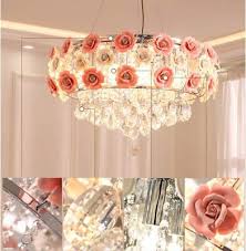 romantic ceramic pink rose chandelier