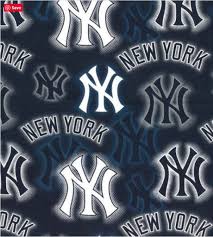 York Yankees Dot Print Cotton Fabric