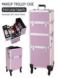 3 in 1 rolling makeup case cosmetic