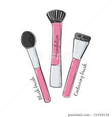 makeup brushes set pink color