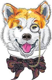 hipster dog Akita Inu breed in a glasses and bow tie | Hipster dog, Hipster  animals, Dog drawing