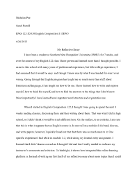 Your reflective essay should include a description of the experience/literature piece as well as explanations of your thoughts, feelings, and reactions. Doc My Reflective Essay Nick Poe Academia Edu