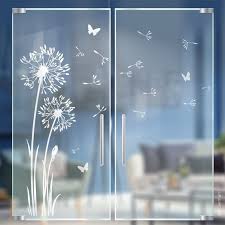 Dandelion Glass Decor Glass Door