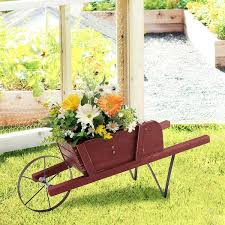 Gymax Wooden Wagon Planter Decorative