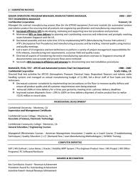 Senior Management Executive  Manufacturing Engineering  Resume     Resume Cover Letter
