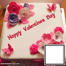 Simple easy valentine love cake or happy birthday cake wife design ideas decorating tutorials video chocolate fondant recipe by rasna @rasnabakes elearning. Romantic Valentine Cake With Name And Photo