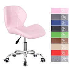 Product titlepc gaming chair racing office chair ergonomic desk chair massage pu leather recliner computer chair with lumbar support headrest armrest footrest rolling swivel task chair for women adults, pink. Pink Desk Chair For Home Office Swivel Chair Pu Leather Comfy Padded Computer Chair Adjustable Height Kids Chair Home Office Furniture Buy Online In Bahrain At Bahrain Desertcart Com Productid 171191473