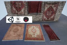 3d model persian carpets low poly pbr