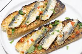 pan fried sardine fillets on toast