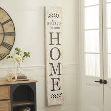 Welcome Vertical Wall Sign Antique