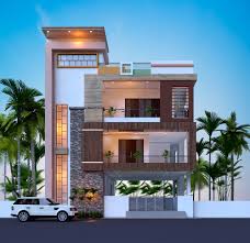 2 bhk plan with 3d front elevation
