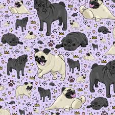 cute pug gifts fabric wallpaper and