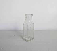 Vintage Small Clear Glass Bottle Eiffel