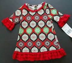 Nwt Rare Editions Girl Red Knit Cotton Printed Holiday Party Dress Size 5 5t 6 Ebay