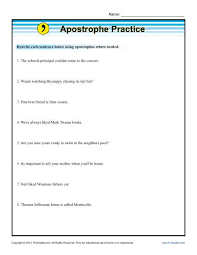Apostrophe Practice Punctuation Worksheets