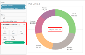 donut chart using tableau