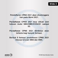 Menurut rencana, pendaftaran cpns tahun 2021 akan mulai dibuka pada bulan april mendatang. Pendaftaran Cpns 2021 Bagi Lulusan Sma Informasi Cpns Asn Indonesiainfo Cpns Asn Indonesia 2021