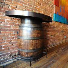 Half Barrel Bistro Table With Metal Top