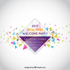 New Year Party Invitation Label Vector Free Download
