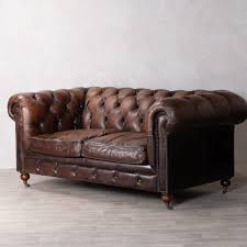 brown leather chesterfield sofa genuine