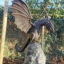 Large Bronze Dragon Garden Statue
