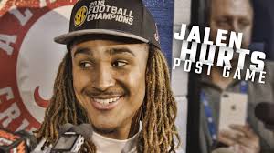 Latest on philadelphia eagles quarterback jalen hurts including news, stats, videos, highlights and more on espn. Hear What Jalen Hurts Had To Say After Winning The Sec Championship Youtube