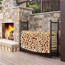 Fireplace Log Holder Rack Metal Indoor