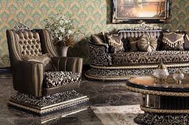 Black Golden One Seat Sofa Luxury