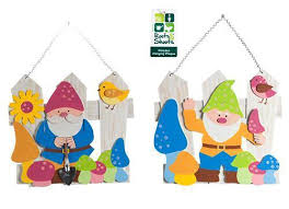Wooden Hanging Garden Gnome Plaque Sign