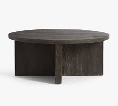 Round Dark Wood Coffee Table 54