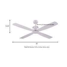 Indoor White Ceiling Fan 34777 Hbuw